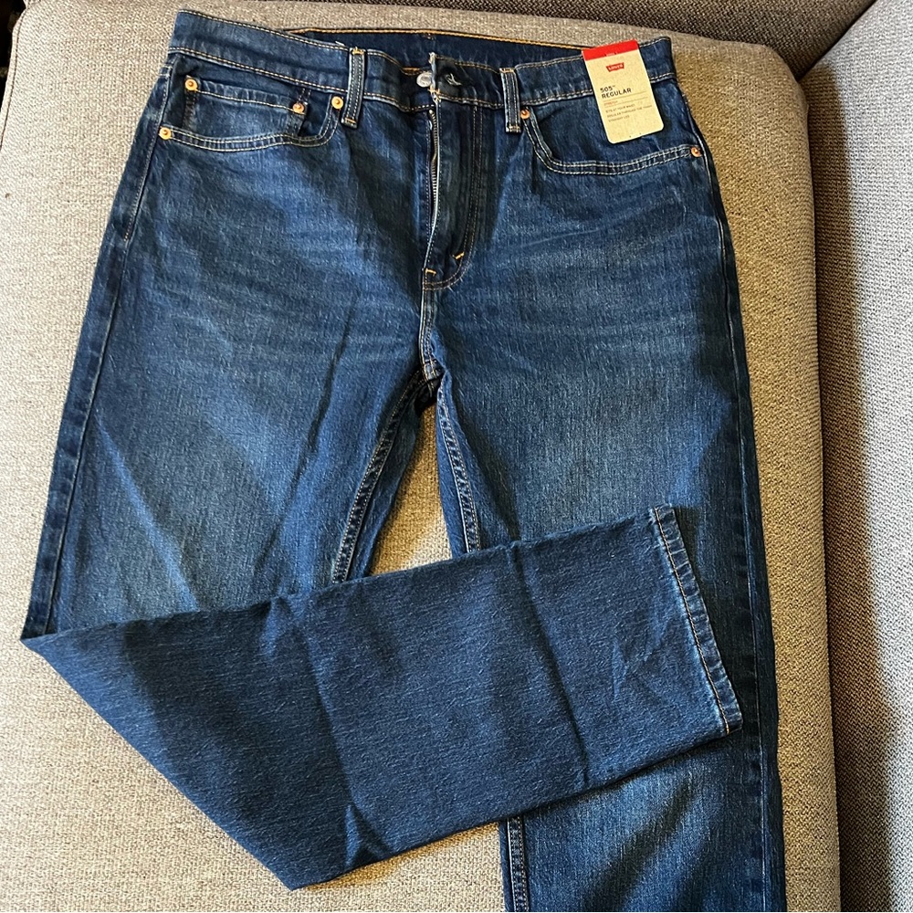 Levi's 505 Blue Straight Jeans 36x30